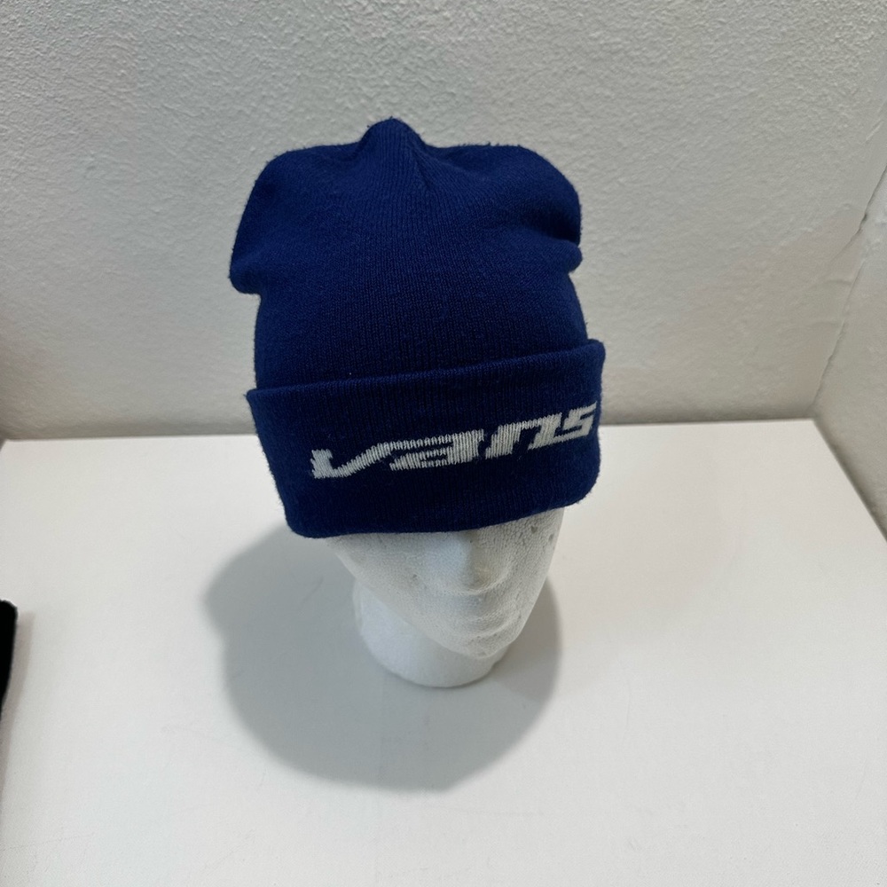 Vans Blue Knit Beanie Logo Watch Hat Streetwear Unisex EUC - Picture 2 of 4